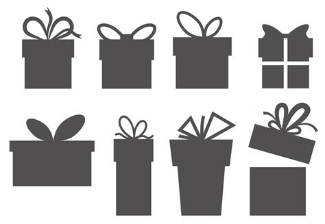 set  simple gift boxes silhouettes   boxes vector