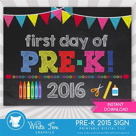 day  pre  sign st day  school  whitefoxgraphics