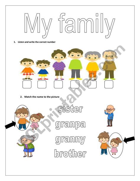 family picture matching worksheet family worksheet worksheets  kids