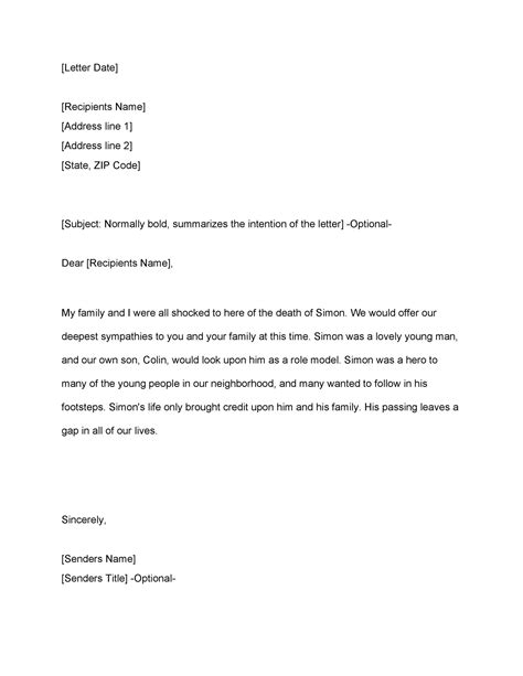 letter  comfort template  template