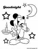 Coloring Mickey Disney Pages Goodnight Printable Color Info sketch template