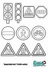 Safety Traffic Road Coloring Colorear Signs Pages Sign Señales Seguridad Preschool Life sketch template