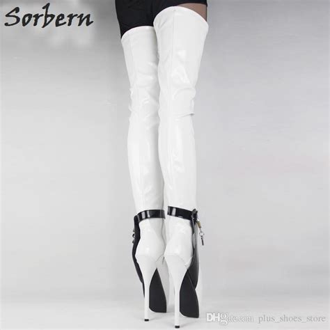 multi colors 18cm 7 inch high heel over the knee ballet heels black thigh high boots sex fetish