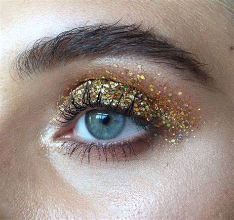 gold iridescent glitter glitter makeup eye makeup