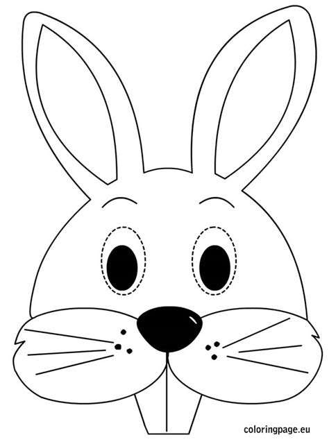 rabbit mask coloring pages sketch coloring page