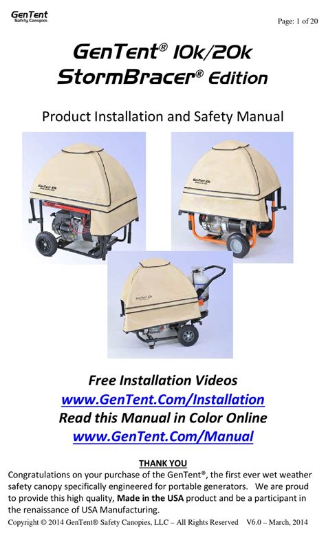 gentent stormbracer  product installation  safety manual   manualslib