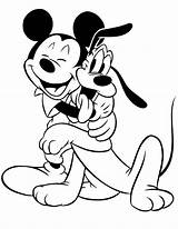 Mickey Pluto Myszka Miki Kolorowanki Kolorowanka Bajki Hugging Przyjaciele sketch template