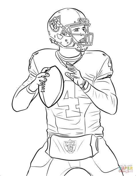 derek carr coloring page  printable coloring pages