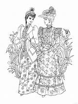 Coloring Pages Sheets Fashion Book Colouring Creative Haven Nouveau Books Fashions Abbey Downton Historical Animal Dover sketch template