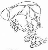 Coloring Pages Disney Life Bugs Bug Kids Color Printable Sheets Antz Flik Characters Visit Cartoon sketch template