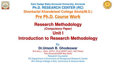 unit  introduction  research methodology
