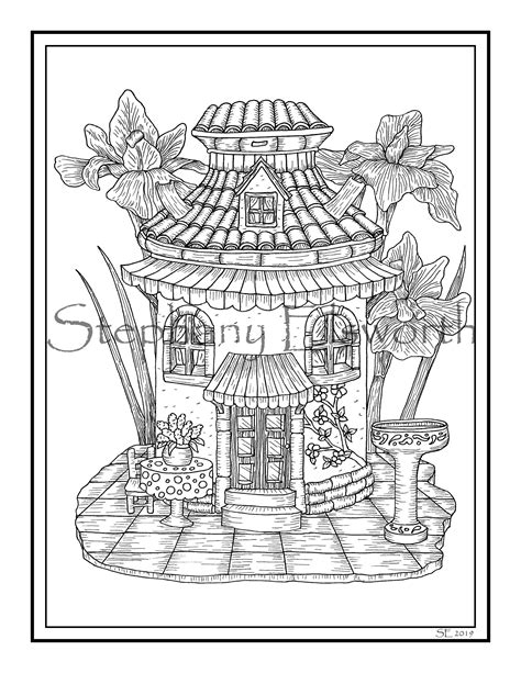 milk  fairy house     printable instant  coloring