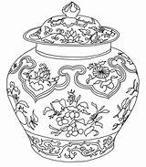 Coloring Vase Chinese Drawing Pages Vases Doverpublications Flower Dover Publications Ming Printable Colouring Kids Drawings Pot Adult China Pots Adults sketch template
