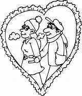 Coloring Valentine Pages Couple Kids Valentines Printactivities Printables Hearts sketch template