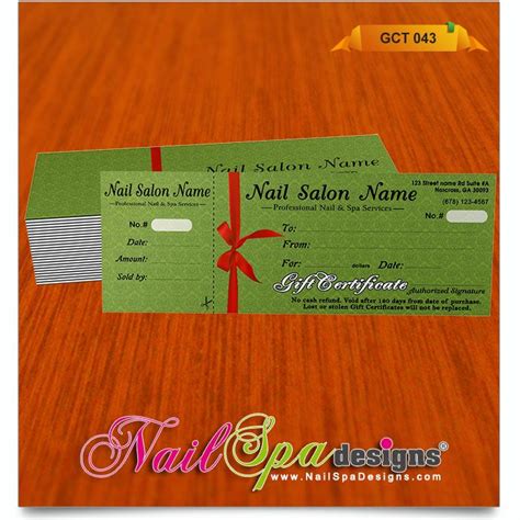 nail spa printing salon gifts gift certificate template certificate