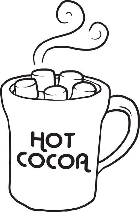 printable hot chocolate winter coloring page  kids