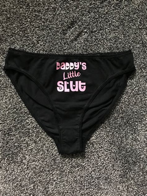 daddy s little slut knickers sparkly pink panties daddy etsy uk