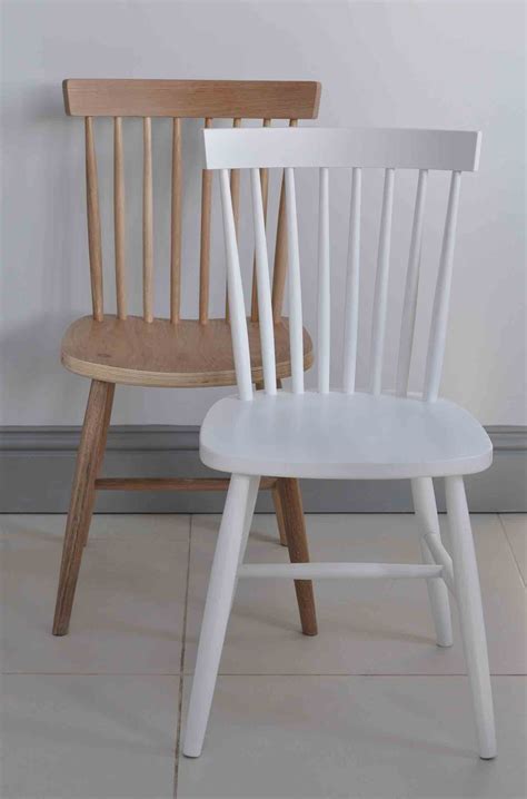 oxford spindle  dining chair white painted  natural oak home
