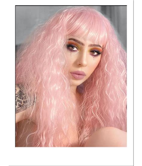 pink crimped wig costume wigs star style wigs uk