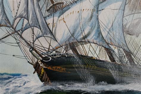 ken keeley  flying cloud clipper ship nautical naval oil  canvas