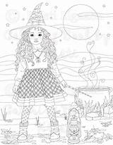 Witches sketch template