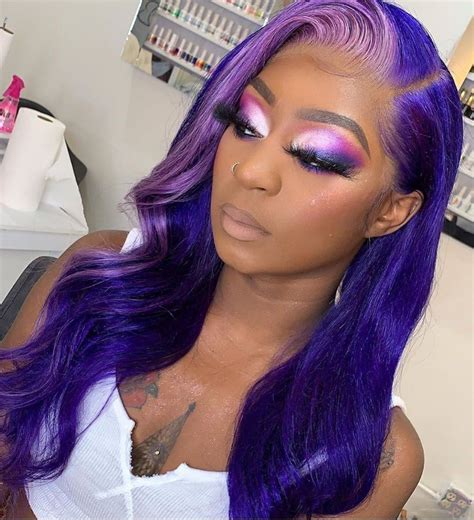 pin  tina sohazardous  wigs purple hair colored wigs lace front wigs