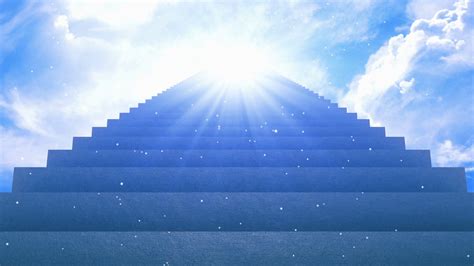 stairs going leading up to a divine light source in the