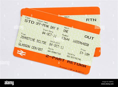 train ticket scotland uk stock photo alamy