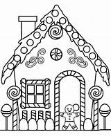 Coloring Gingerbread House Christmas Print Topcoloringpages sketch template