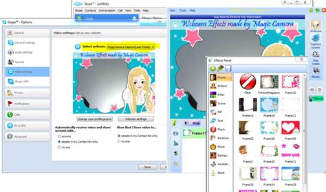 howto configure magic camera on messengers and video chat software
