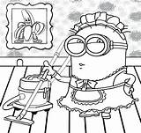 Kids Coloring Year Pages Olds Printable Drawing Color Minion Cleaning Minions Chores Girls Doing Sheets Clean Book Fancy Dress Maid sketch template