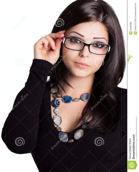 Beautiful Girl Wearing Glasses Royalty Free Stock Images