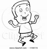 Jumping Boy Cartoon Clipart Cory Thoman Outlined Coloring Vector 2021 sketch template
