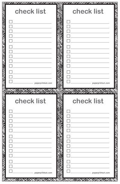 printable checklist  shopping