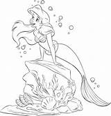 Coloring Mermaid Little Pages sketch template