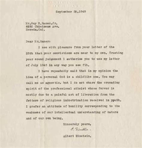einsteins letter  god   personal letters   auction