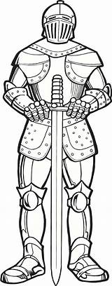 Armor Ritter Coloring4free Knights Medieval sketch template