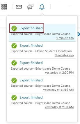 export  content  dl brightspace instructional design
