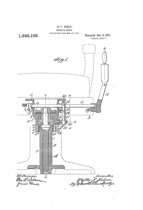 patent  barbers chair google patents