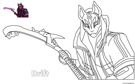 drift ultimate fortnite coloring page printable