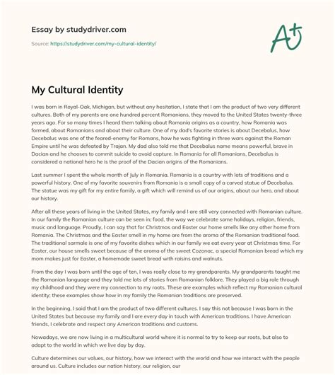 cultural identity  essay  studydrivercom