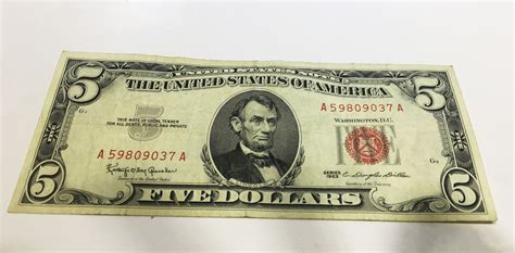 dollar bill red seal united states note paper money