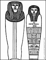 Sarcophagus Printable Coloring Mummy Egypt Ancient Married Woman Man sketch template
