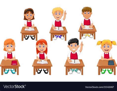 funny students cartoon learning royalty  vector image