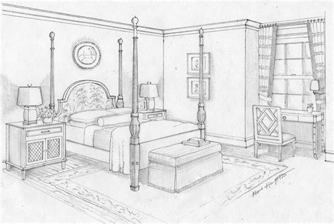 bedroom sketch dizayn interera dizayn interer