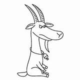 Coloring Pages Goat Goats Cartoon Printable Toddler Cute sketch template