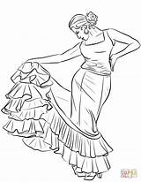 Danseuse Flamenco Dancer Espagnole Espagne Kolorowanka Danseres Spaanse Tancerka Kolorowanki Espanhol Druku Hiszpanska Kleurplaat Tango Spagnolo Remarquable Pascher Wydruku Baletnica sketch template