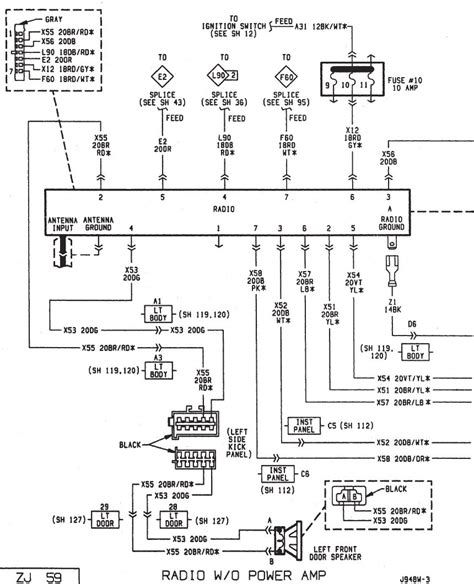 jeep cherokee radio wiring diagram radio wiring diagram