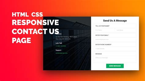 responsive contact  page html css   create responsive contact