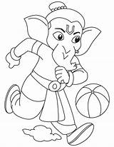 Ganesha Ganesh Kids Coloring Pages Lord Drawing Playing Sketch Drawings Color Ganapati Simple Outline Cartoon Easy Sketches Cute Print Printable sketch template